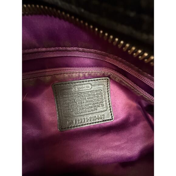 Coach Large Ashley F15447 Black Leather Satchel *Missing Shoulder Strap* - Picture 9 of 13